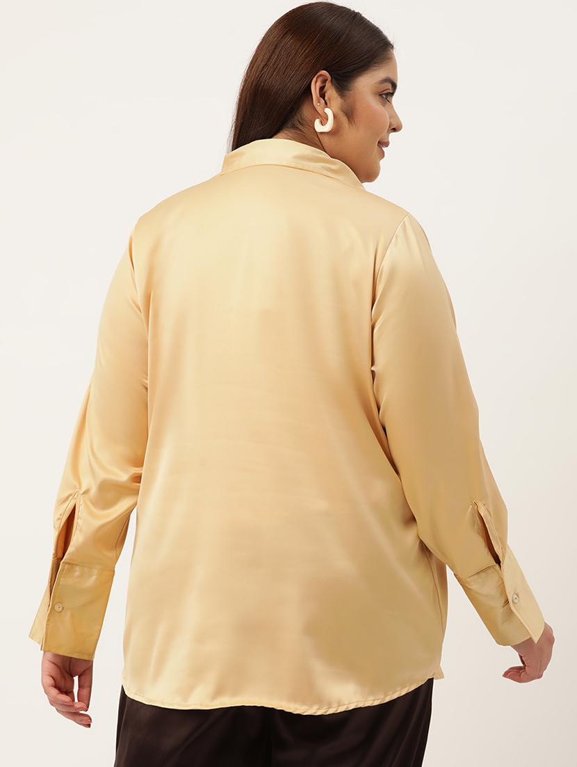 women plus size solid long sleeve shirt - 20302532 - Standard Image - 2