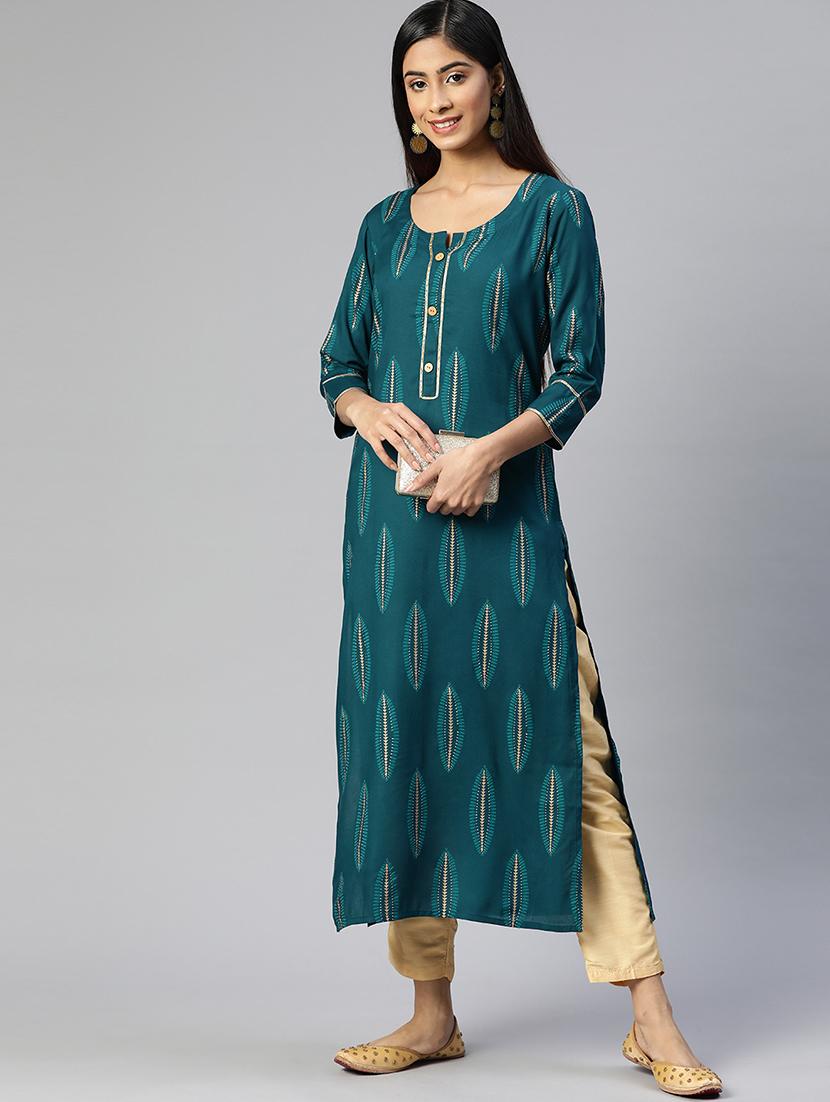 women tropical print straight kurta - 20302857 - Standard Image - 2