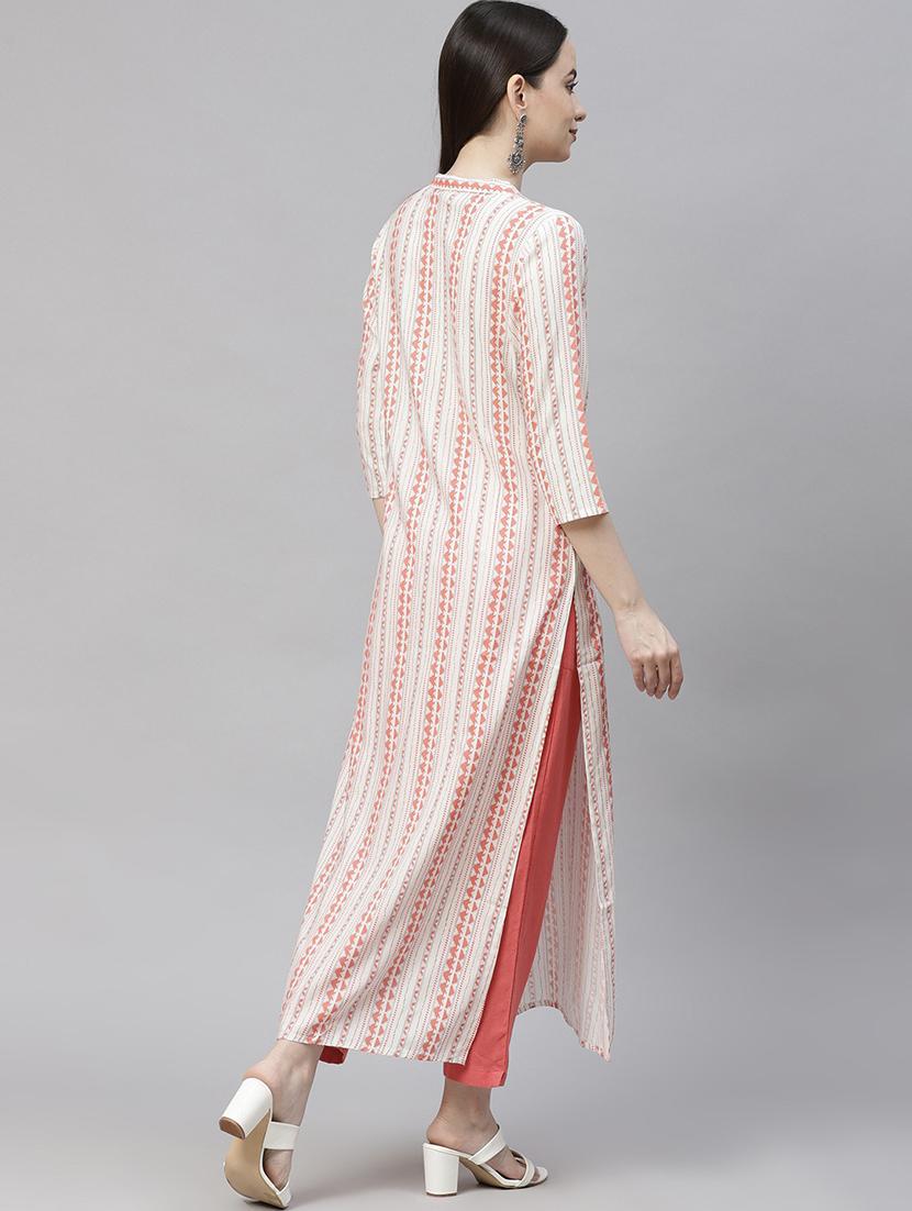 white colored straight kurta - 20302872 - Standard Image - 2