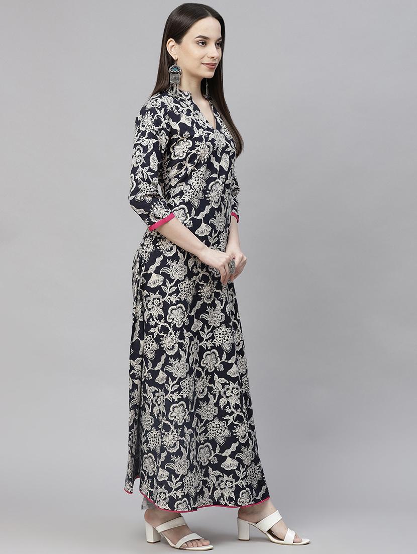 floral print flared kurta - 20302875 - Standard Image - 2