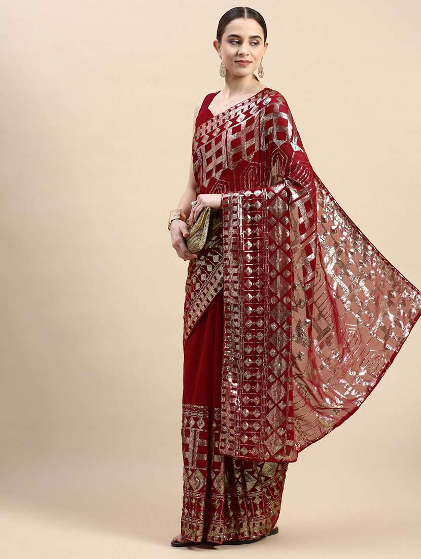 women's embellished saree with blouse