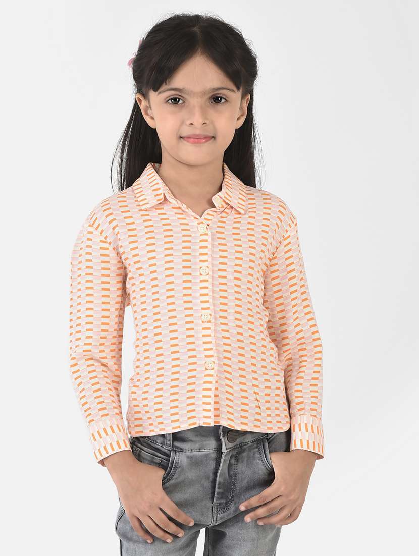 orange cotton shirt top