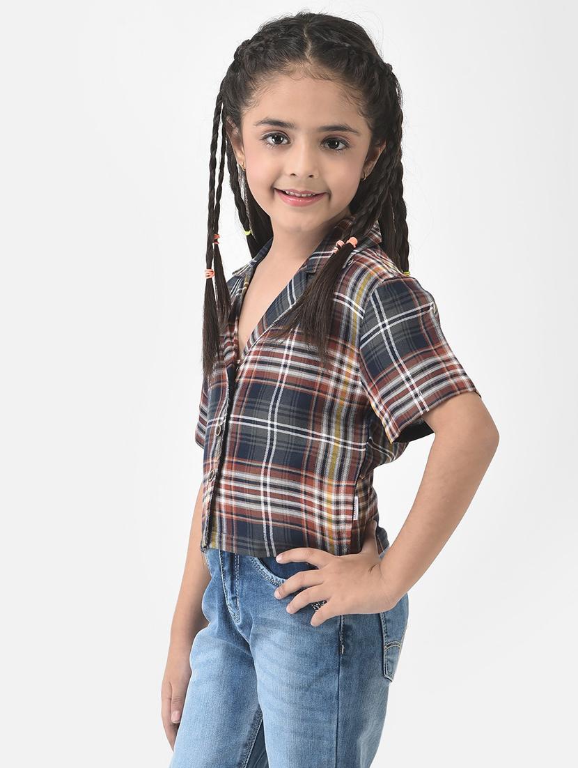 girls check cotton shirt - 20304251 - Standard Image - 2