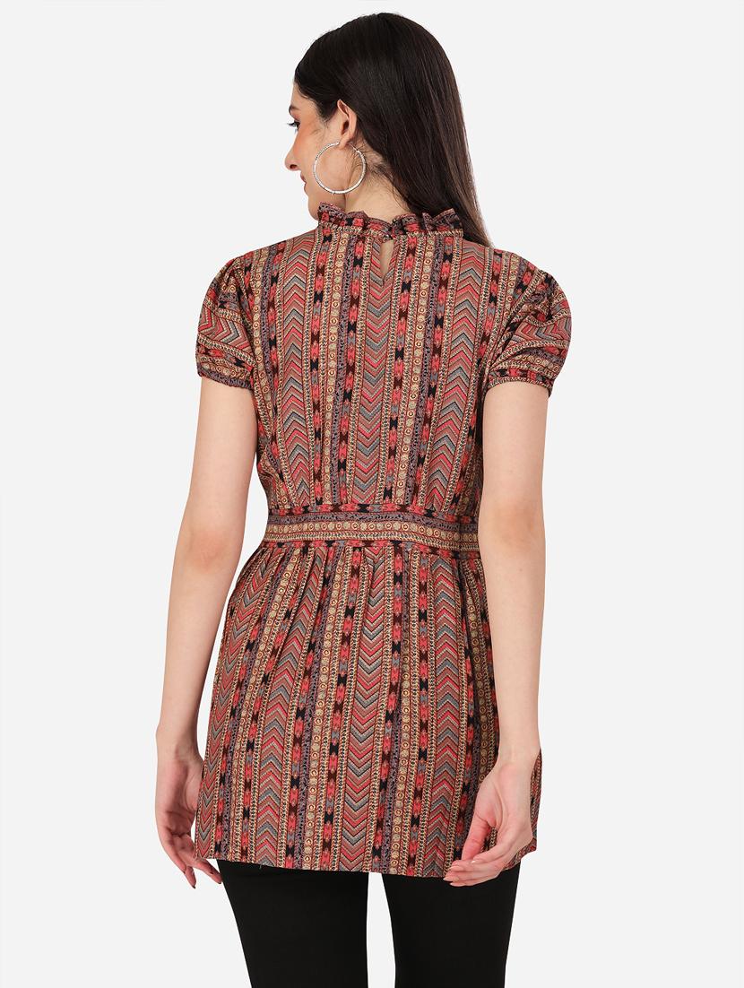 multi colored printed a-line tunic - 20304856 - Standard Image - 2