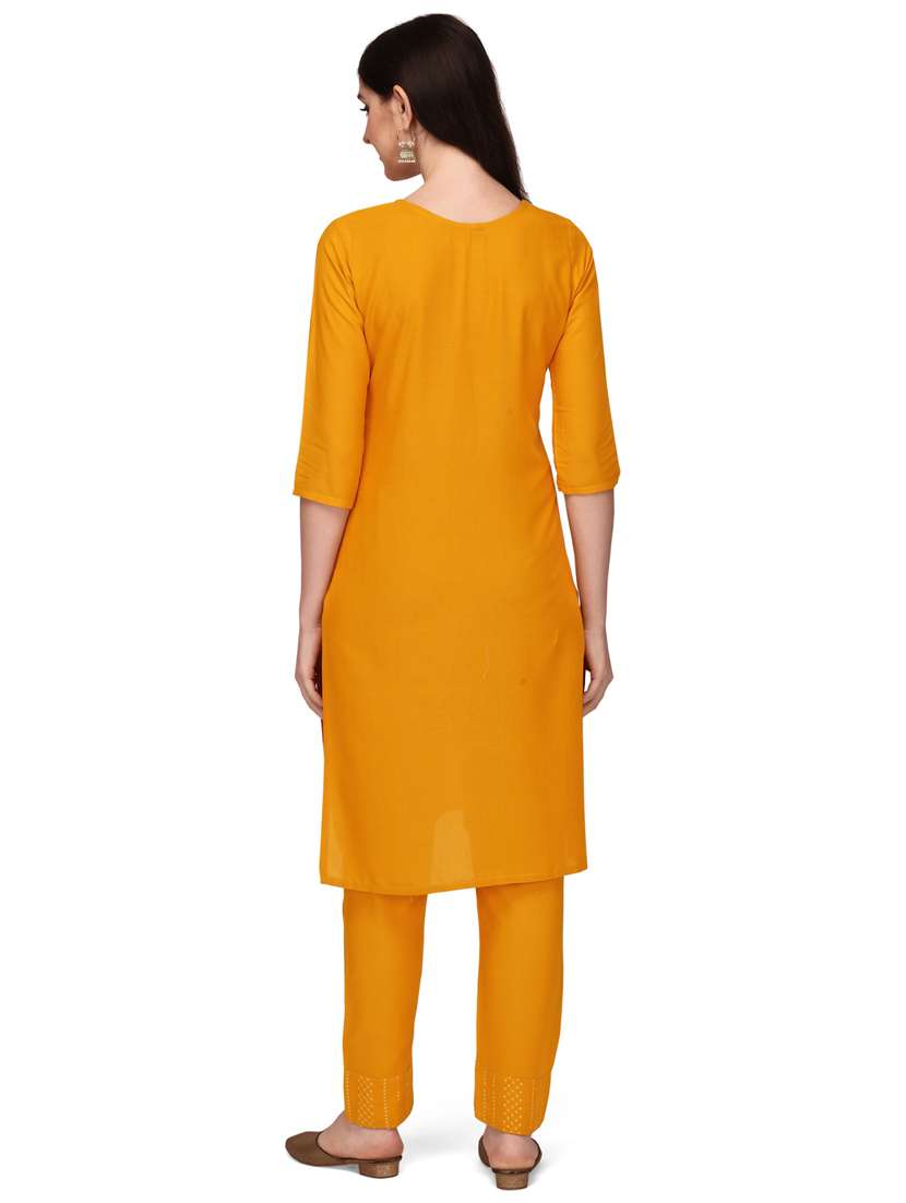 yellow colored kurta pant set - 20304894 -  Standard Image - 2