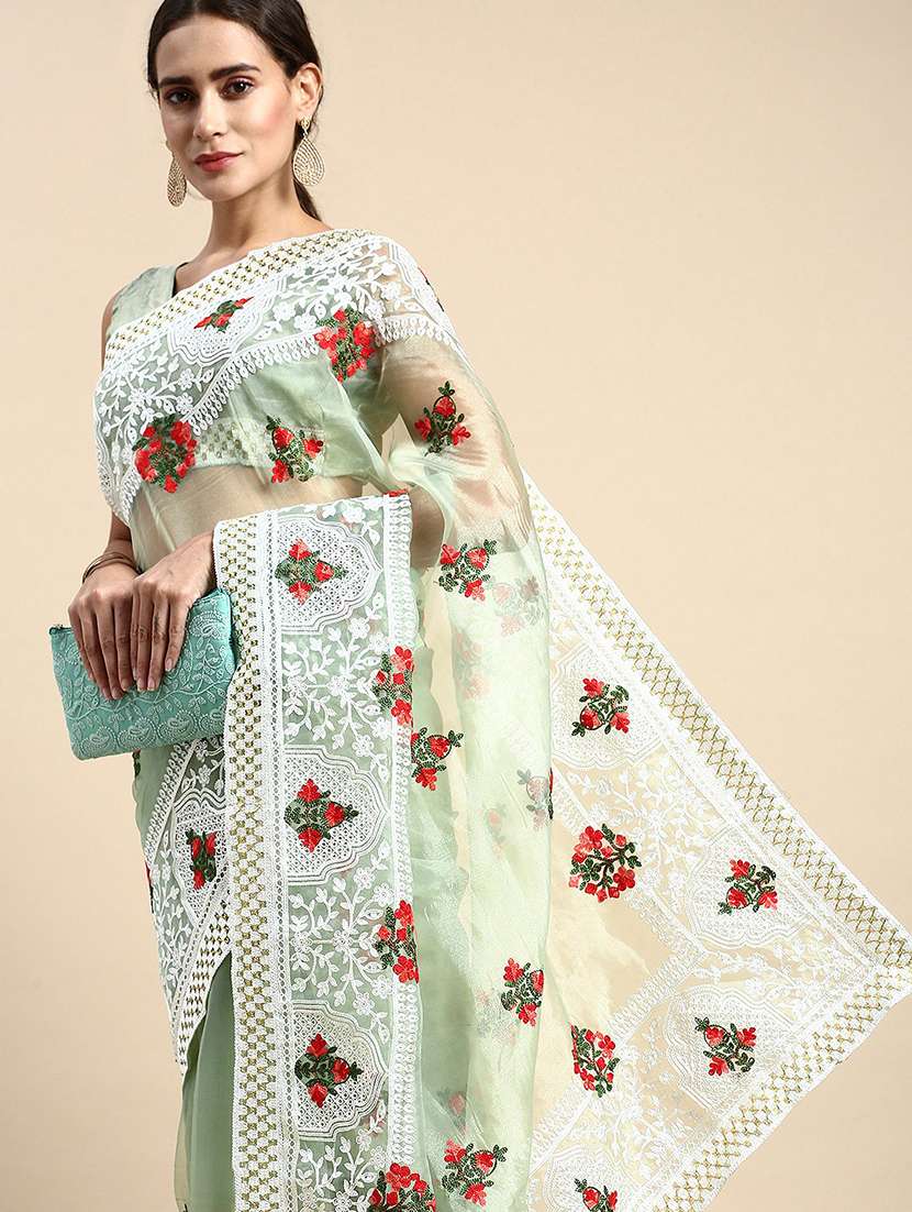 women's embroidered saree with blouse - 20305468 -  Standard Image - 2