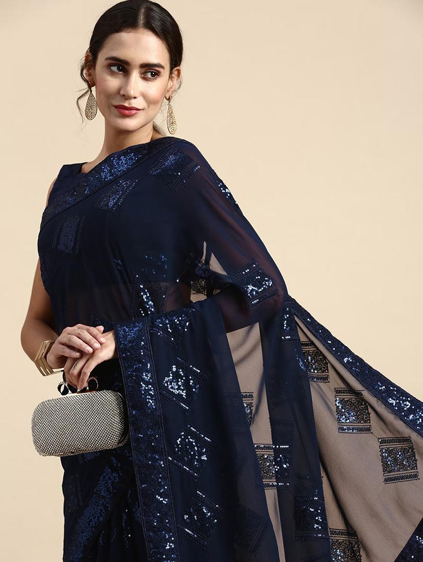 women's embellished saree with blouse - 20305476 - Standard Image - 2