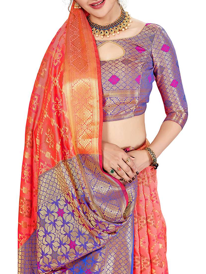 women's banarasi saree with blouse - 20305909 - Standard Image - 2