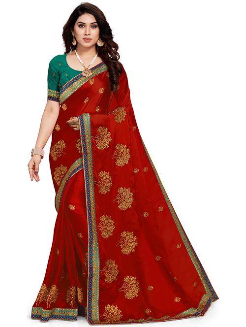 women's embroidered saree with blouse - 20305911 -  Standard Image - 0