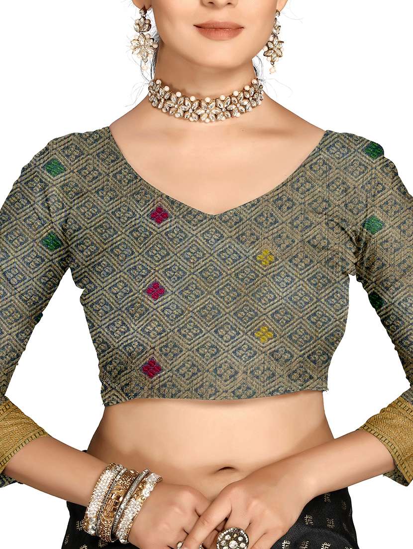 women's self design grey colored saree with blouse - 20305950 - Standard Image - 2