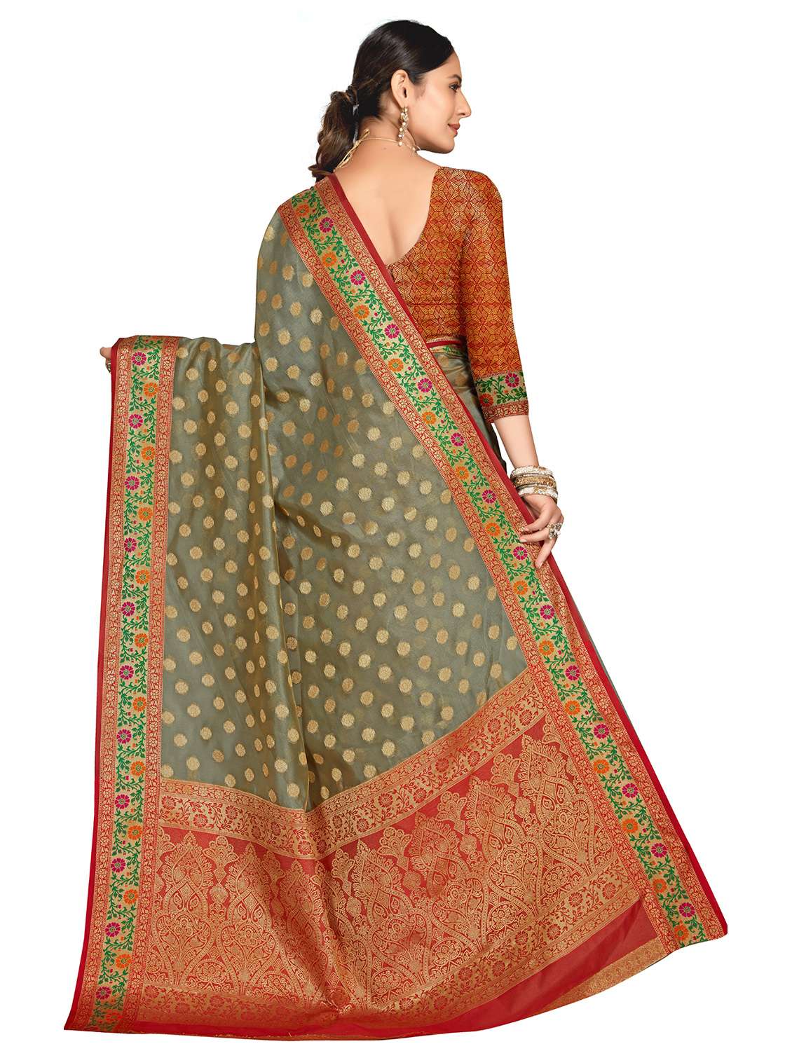 women's banarasi saree with blouse - 20306070 - Standard Image - 2
