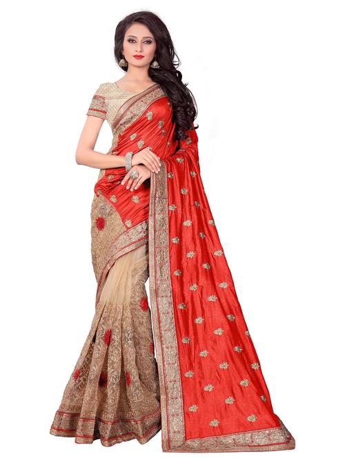 women's solid with work multi colored saree with blouse - 20306236 - Standard Image - 0