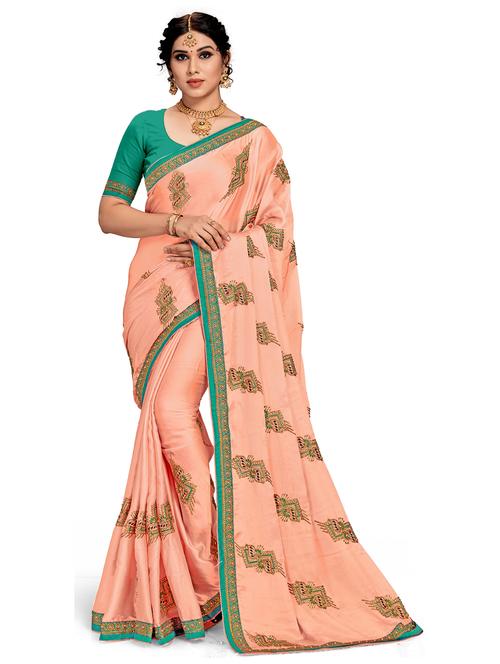 women's embroidered saree with blouse - 20306264 - Standard Image - 0