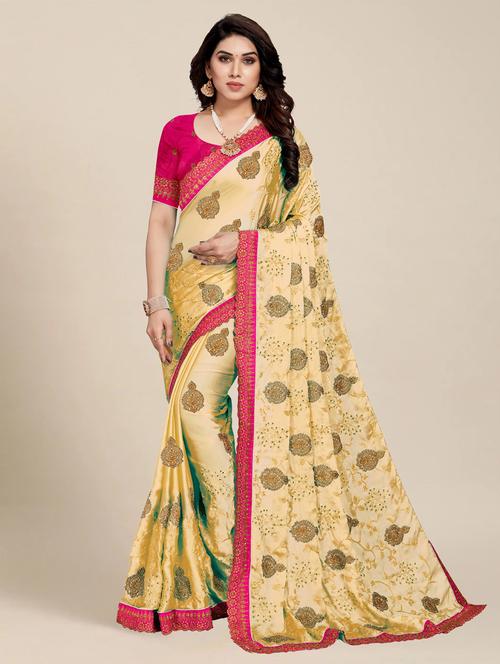 multi colored embroidered  saree with blouse - 20306299 -  Standard Image - 0