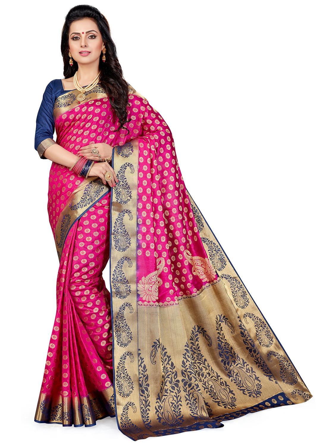 women's self design magenta colored saree with blouse - 20306302 -  Zoom Image - 0