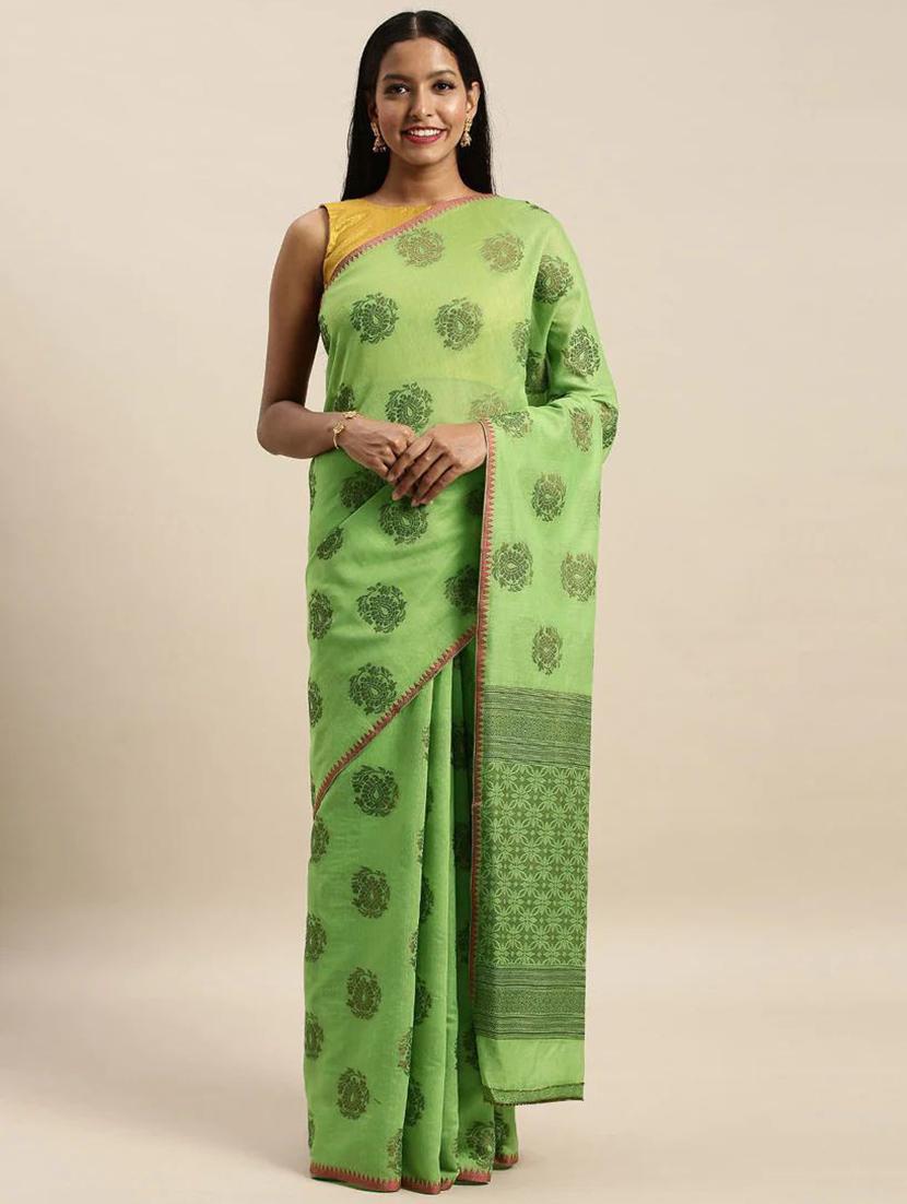 women's self design green colored saree with blouse - 20306373 -  Zoom Image - 0