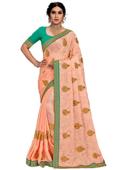 women's embroidered saree with blouse - 20306386 -  Standard Image - 0
