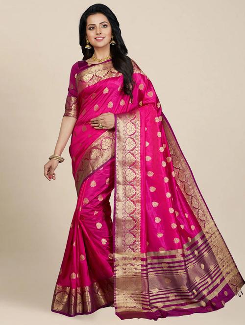 women's banarasi saree with blouse - 20306421 - Standard Image - 0