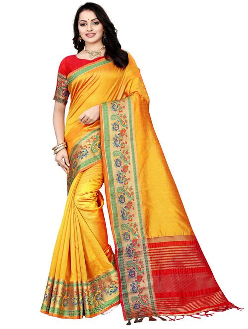women's bordered royal blue colored saree with blouse - 20306491 -  Standard Image - 0
