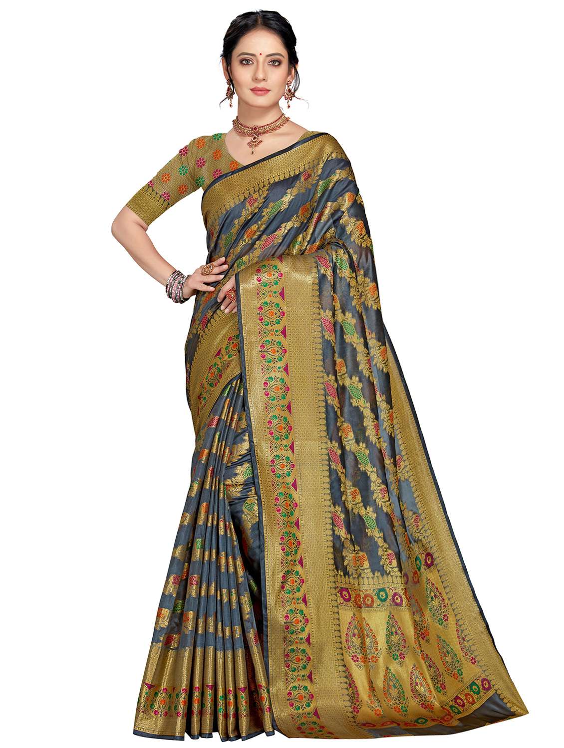 women's banarasi saree with blouse