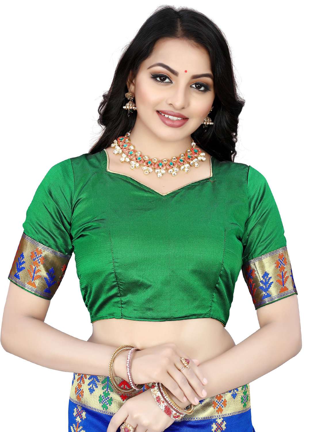 women's self design royal blue colored saree with blouse - 20306566 -  Standard Image - 2