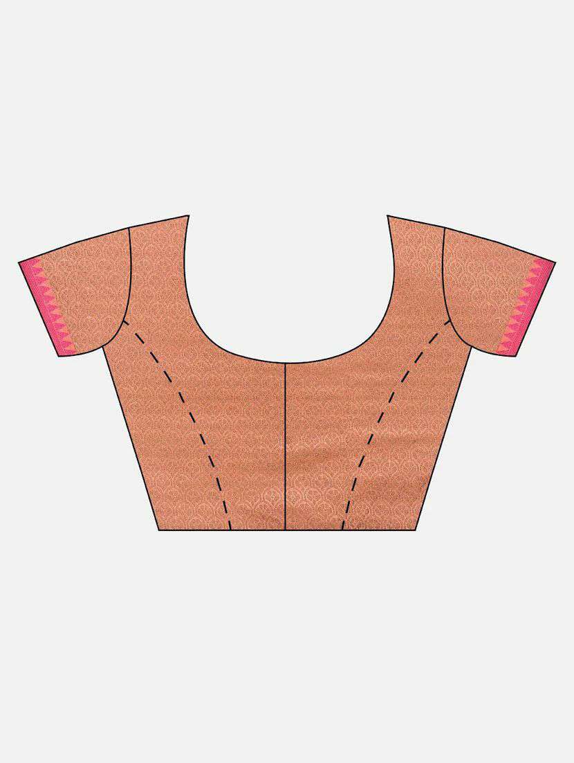 women's self design peach colored saree with blouse - 20306589 - Standard Image - 2