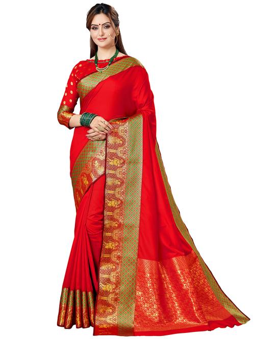 women's banarasi saree with blouse - 20306607 - Standard Image - 0
