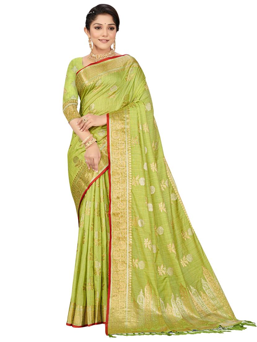 women's self design green colored saree with blouse - 20306620 - Zoom Image - 0