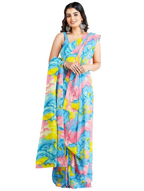 multi colored printed saree with blouse - 20306644 - Standard Image - 0