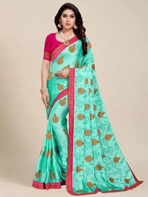 women's embroidered saree with blouse - 20306652 -  Standard Image - 0