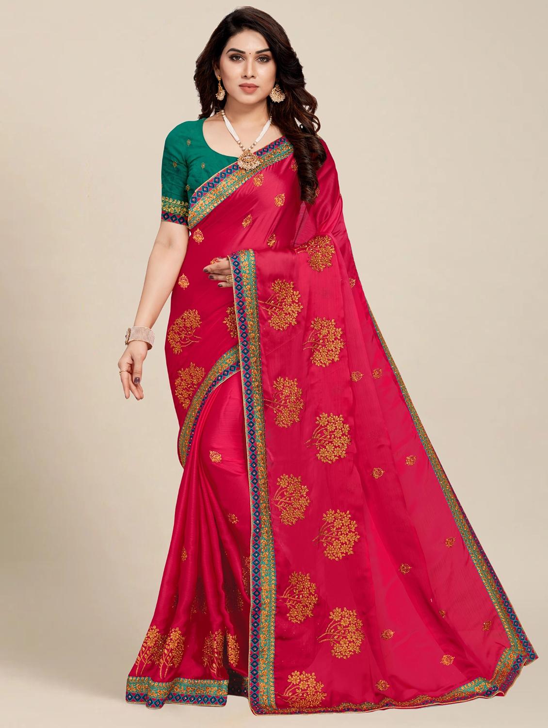 women's embroidered saree with blouse - 20306654 - Zoom Image - 0