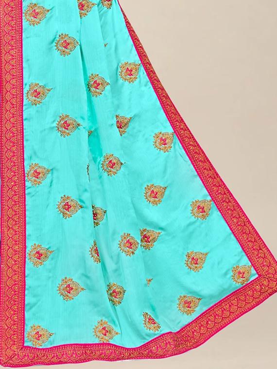 women's embroidered saree with blouse - 20306665 - Standard Image - 2