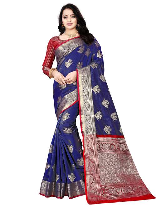 women's banarasi saree with blouse - 20306718 - Standard Image - 0