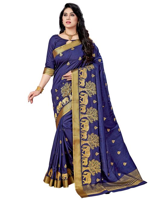 women's embroidered saree with blouse - 20306786 - Standard Image - 0