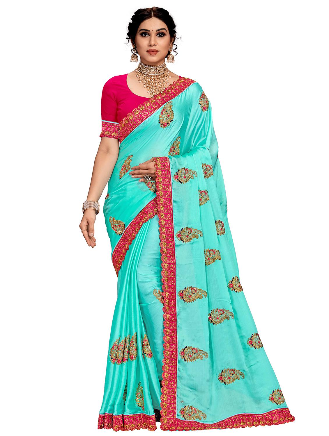 women's embroidered saree with blouse - 20306792 -  Zoom Image - 0