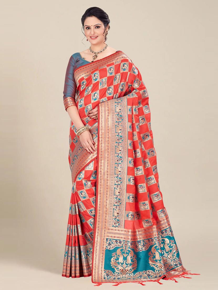 women's self design multi colored saree with blouse - 20307049 - Zoom Image - 0