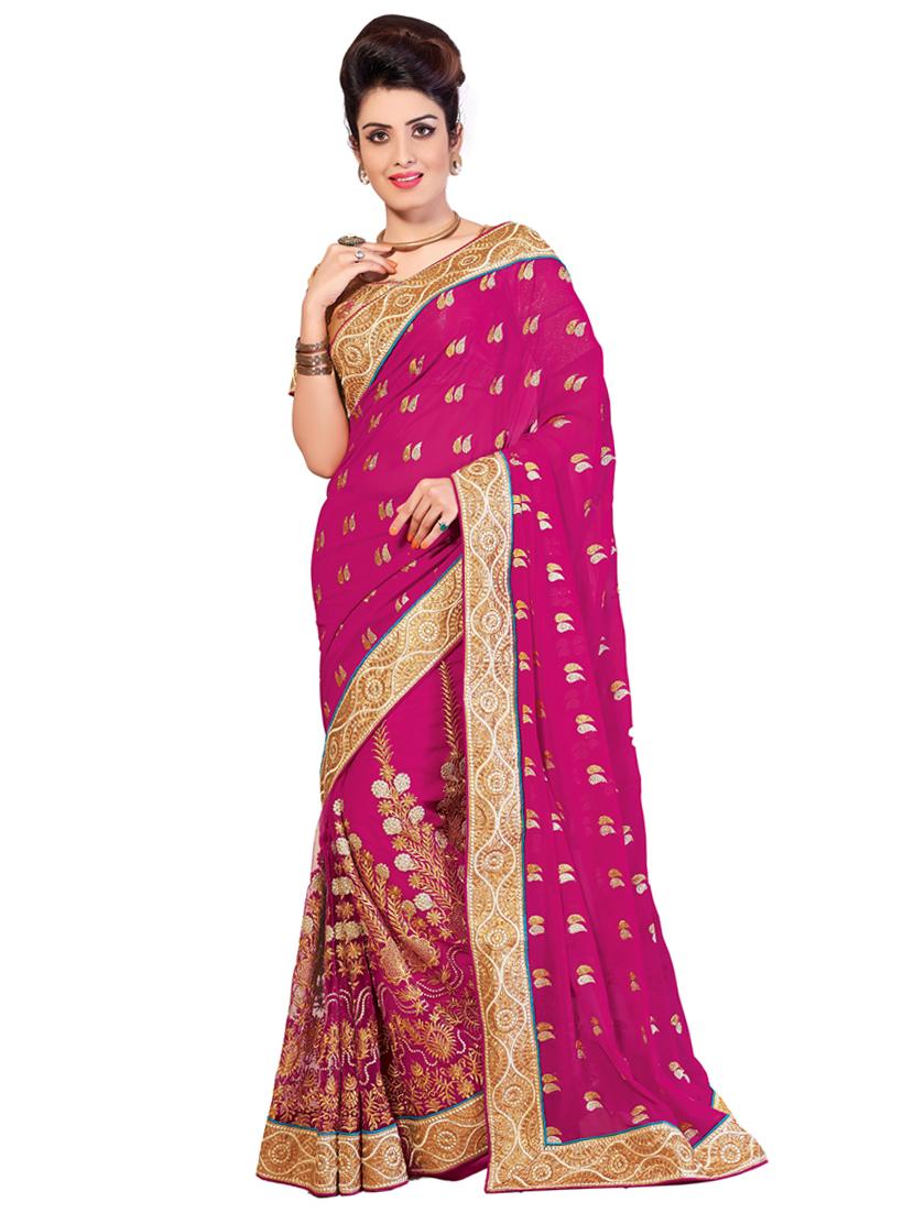 women's embroidered saree with blouse - 20307077 -  Zoom Image - 0