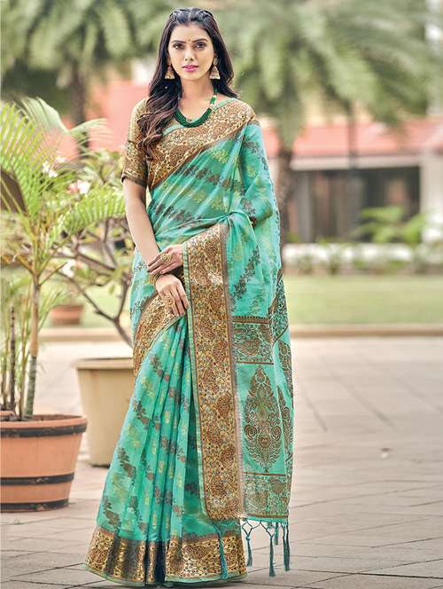 women's banarasi saree with blouse - 20307186 - Standard Image - 0