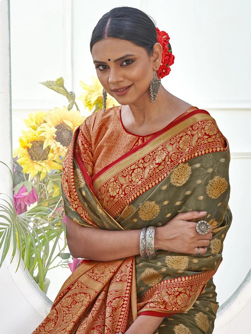 women's banarasi saree with blouse - 20307193 - Standard Image - 2