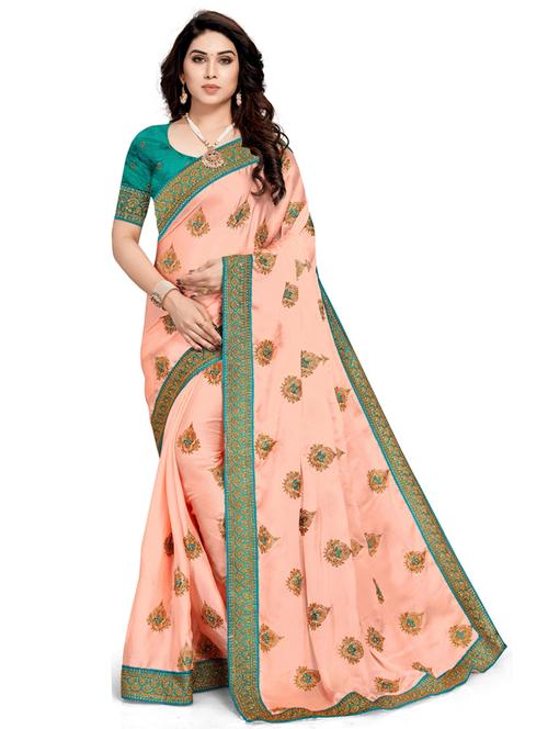 women's embroidered saree with blouse - 20307204 - Standard Image - 0