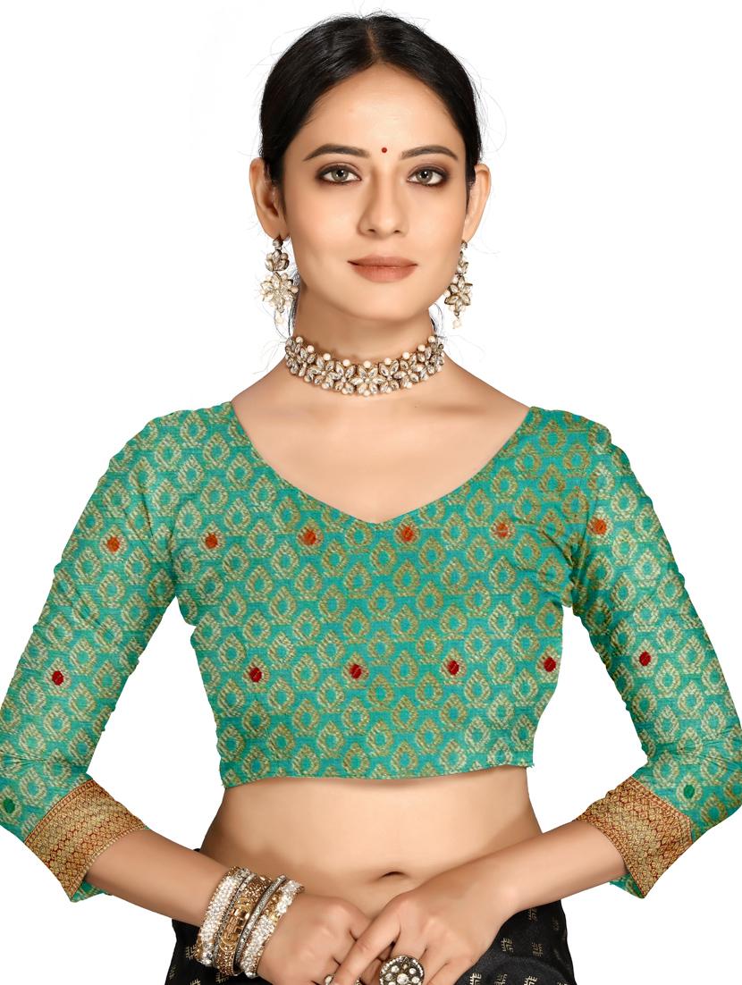 women's banarasi saree with blouse - 20307299 - Standard Image - 2