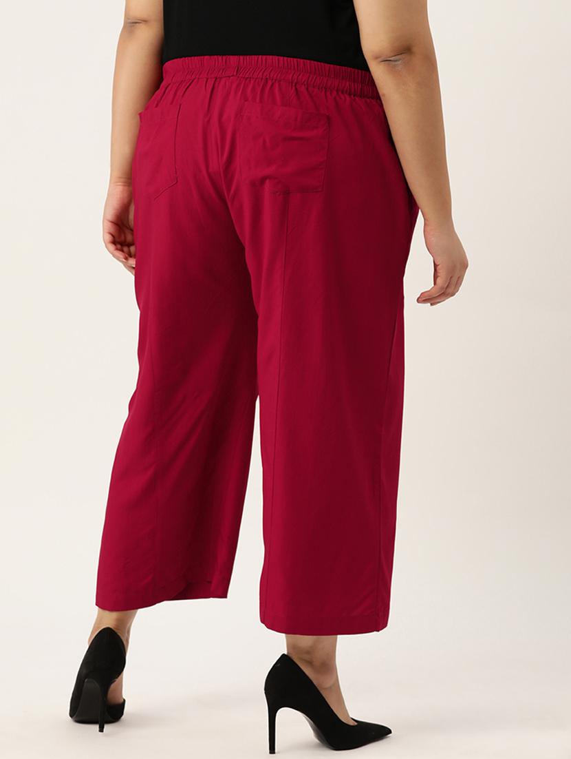 red rayon trousers - 20307520 - Standard Image - 2
