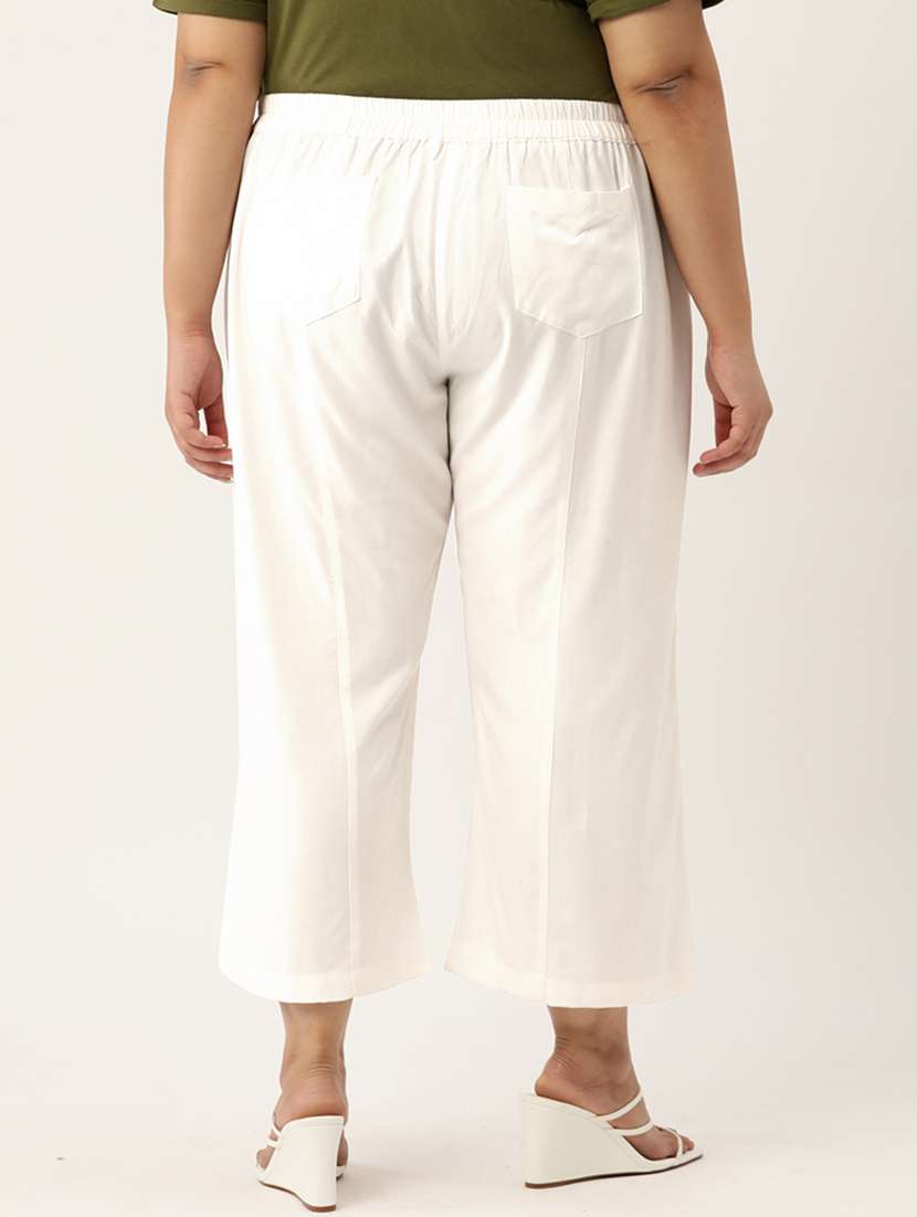 women solid flat front wide leg trouser - 20307521 -  Standard Image - 2