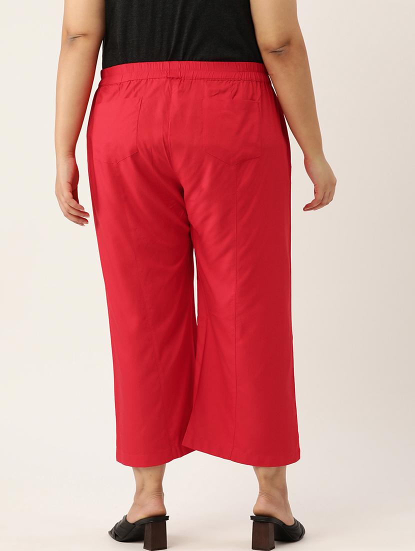 red rayon trousers - 20307524 - Standard Image - 2