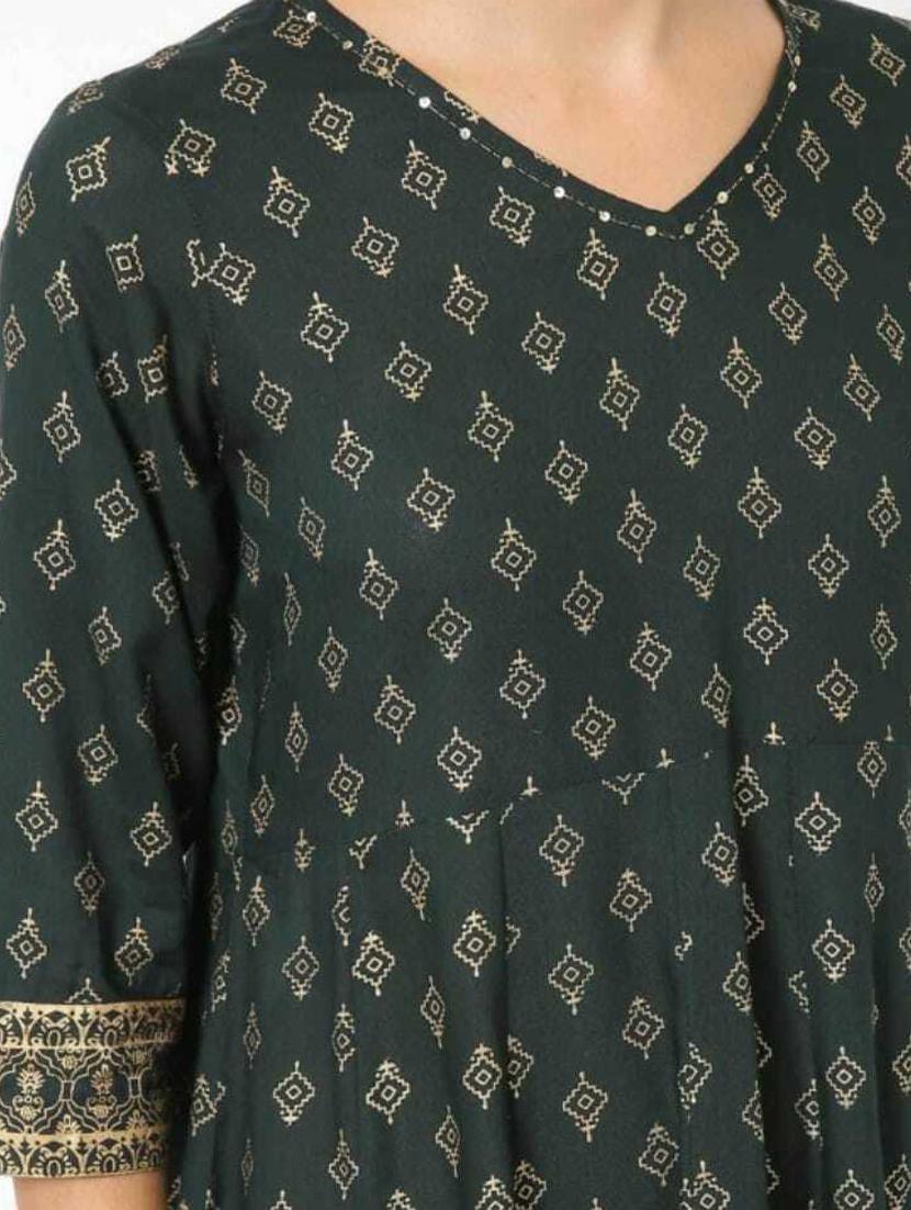 green colored a-line kurta - 20307628 - Standard Image - 2