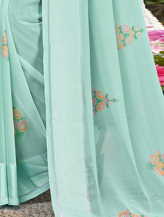 purist blue colored printed saree with blouse - 20307839 - Standard Image - 2
