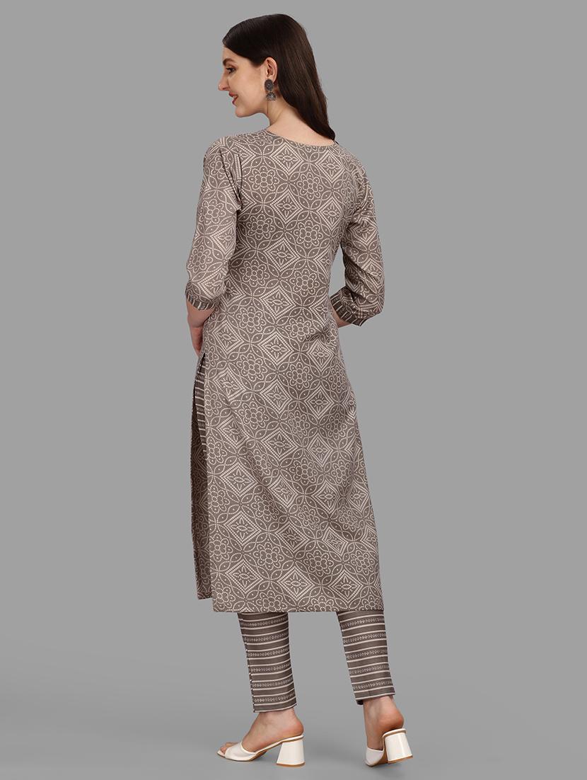 grey colored kurta pant set - 20308091 - Standard Image - 2