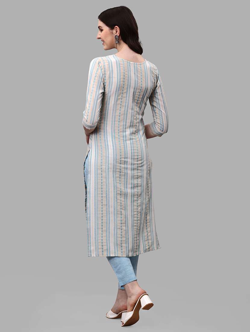 light blue colored kurta pant set - 20308099 - Standard Image - 2