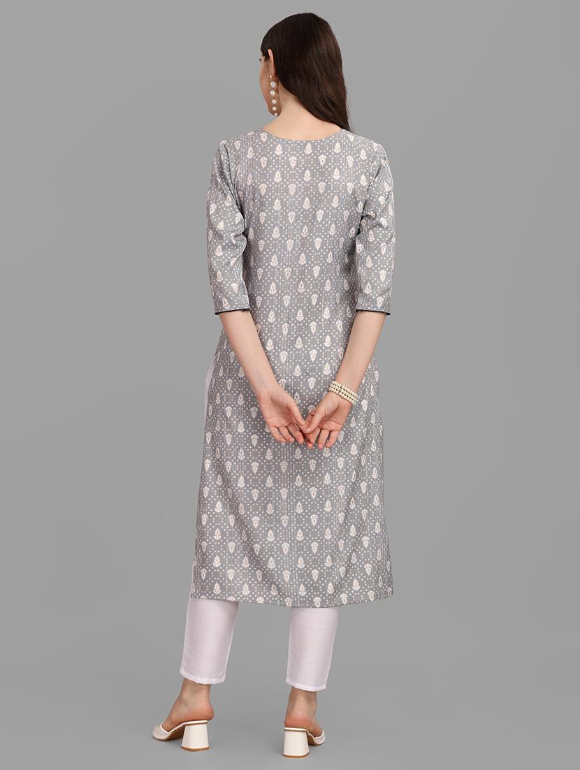 grey colored kurta pant set - 20308119 - Standard Image - 2