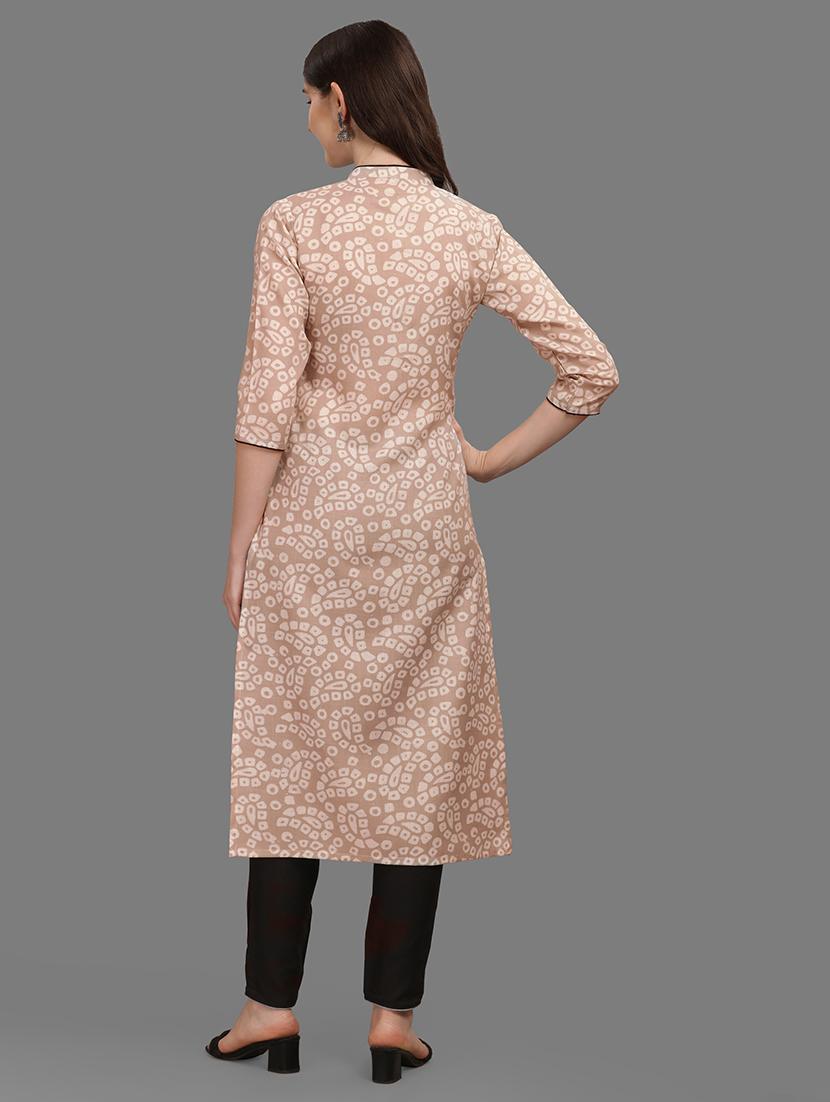 beige colored kurta pant set - 20308124 - Standard Image - 2